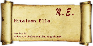 Mitelman Ella névjegykártya